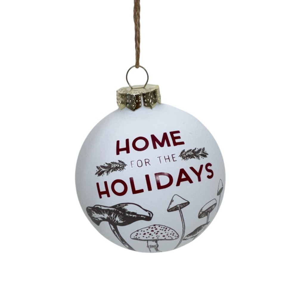 Home For The Holidays Wild Mushrooms Christmas Ornament Ball Bauble